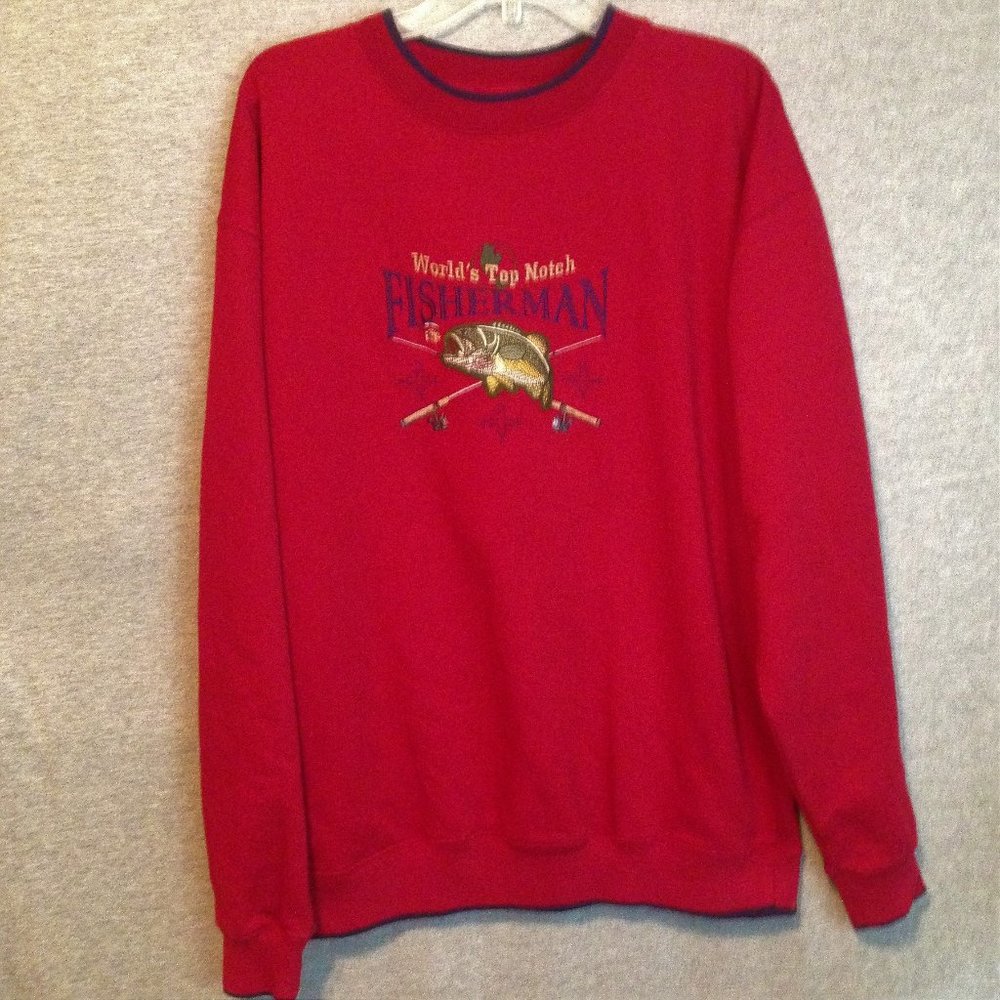 Red Fisherman sweatshirt for Men size XL by M & C Sport